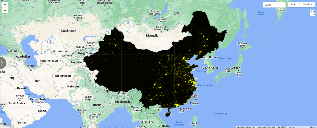 Night Time Analysis China tahun 2013